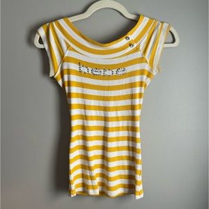 Yellow & White Bébé Top